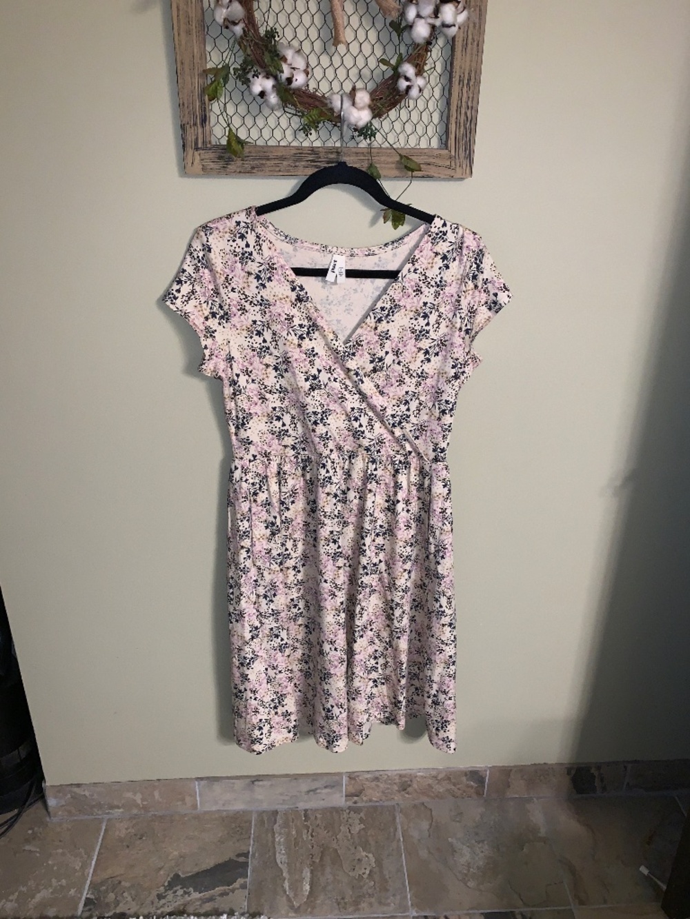 Pact Organic Fit & Flare Crossover Dress